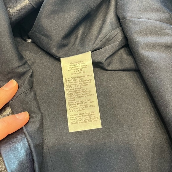 J. Crew Mini wrap skirt in navy blue faux patent leather women’s Size 4 NWT - Picture 11 of 12